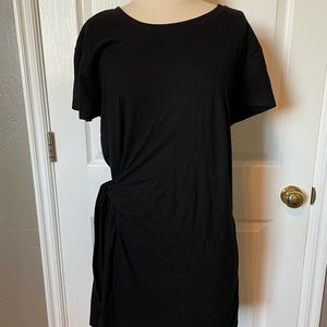 Black VINCE Side Tie T-shirt Dress M